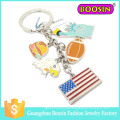 Wholesale Promotional Gift Cheap Fashion Custom Metal Flag Keychain